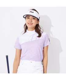 FILA GOLF/フィラゴルフ ゴルフウェア 吸汗速乾 UVカット 衿リブ モックネック 半袖 Tシャツ