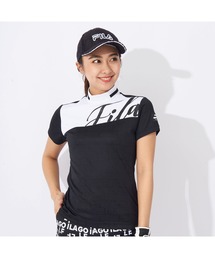 FILA GOLF/フィラゴルフ ゴルフウェア 吸汗速乾 UVカット 衿リブ モックネック 半袖 Tシャツ