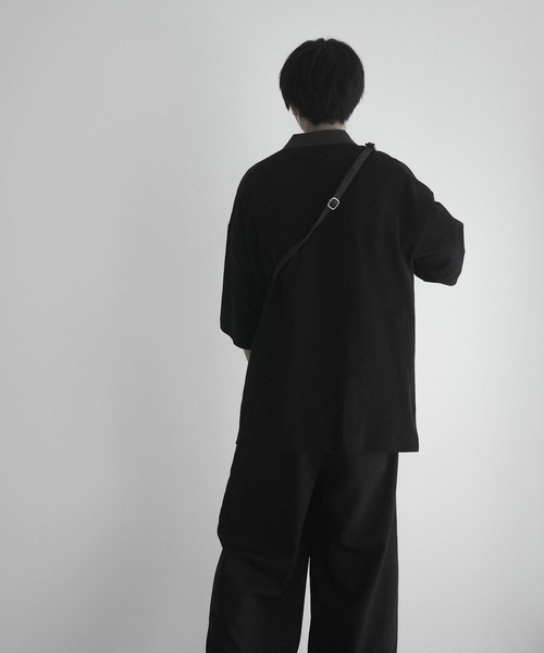 remer（リメール）の「loose over polo shirt / 鹿の子オーバーポロシャツ（ポロシャツ・メンズ・ブラック/ブルーグレー・SMALL/MEDIUM/LARGE）」の21枚目の写真