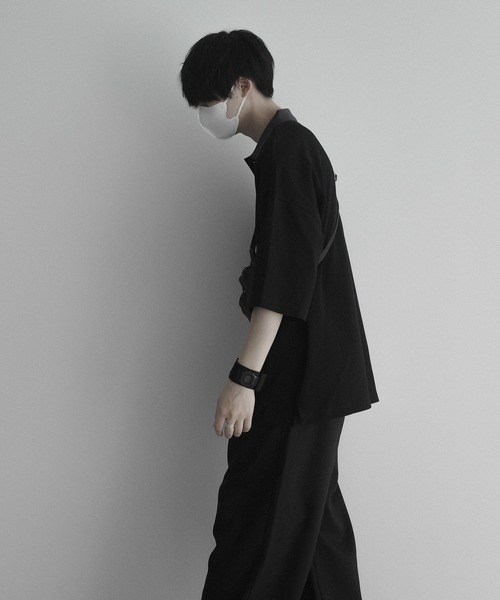 remer（リメール）の「loose over polo shirt / 鹿の子オーバーポロシャツ（ポロシャツ・メンズ・ブラック/ブルーグレー・SMALL/MEDIUM/LARGE）」の22枚目の写真