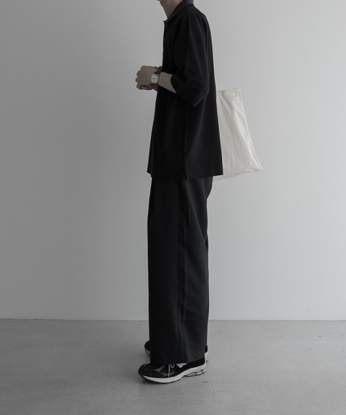 remer（リメール）の「loose over polo shirt / 鹿の子オーバーポロシャツ（ポロシャツ・メンズ・ブラック/ブルーグレー・SMALL/MEDIUM/LARGE）」の11枚目の写真