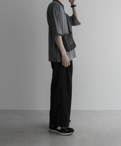 remer（リメール）の「loose over polo shirt / 鹿の子オーバーポロシャツ（ポロシャツ・メンズ・ブラック/ブルーグレー・SMALL/MEDIUM/LARGE）」の14枚目の写真