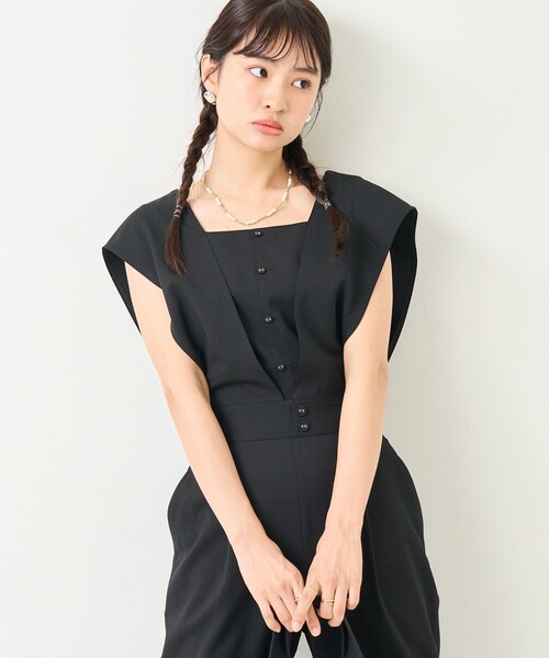 美品　trois サテン　フレンチリーブ　サロペット 美品 trois サテン フレンチリーブ サロペット - メルカリ