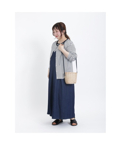 Samansa Mos2(サマンサ モスモス)の「テレコ襟配色半袖カットソー(Tシャツ/カットソー・レディース・ブラック/グリーン/オフホワイト/キナリ・フリ-)」の18枚目の写真