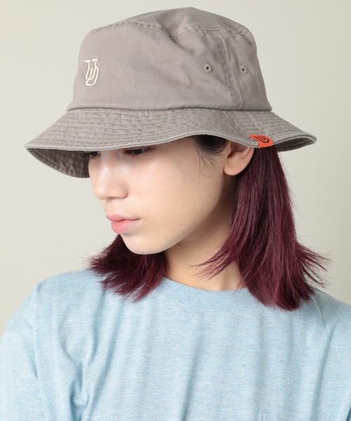 UNIVERSAL OVERALL(ユニバーサルオーバーオール)の「【UNIVERSAL OVERALL】UOロゴ刺繍 バイカラーコットンバケットハット バケハ DS1494 YMY(ハット・メンズ・グレー/ブルー/ブラック/グリーン/ホワイト/ブラウン/グレー系その他2/グリーン系1・FREE)」の3枚目の写真
