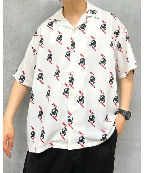 WHO'S WHO gallery（フーズフーギャラリー）の「COOPER FACTビリヤード総柄ビッグシャツ（シャツ/ブラウス・メンズ・ブラック/サックスブルー/アイボリー・FREE）」の2枚目の写真