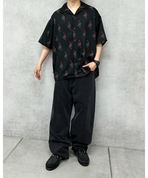 WHO'S WHO gallery（フーズフーギャラリー）の「COOPER FACTビリヤード総柄ビッグシャツ（シャツ/ブラウス・メンズ・ブラック/サックスブルー/アイボリー・FREE）」の4枚目の写真