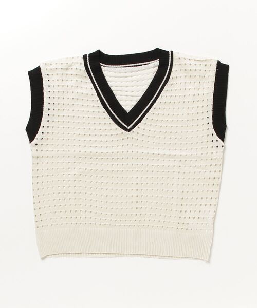 SEN TOKYO（セントーキョー）の「劇的にあか抜け。バイカラーVネックサマーニットベスト（ベスト・レディース・グリーン/ブラック/パープル・FREE）」の19枚目の写真
