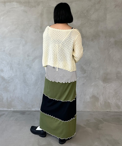 kutir（クティール）の「【セット着用可能】配色切り替えメローキャミワンピース（ワンピース・レディース・カーキ/杢グレー/ブルー・FREE）」の16枚目の写真