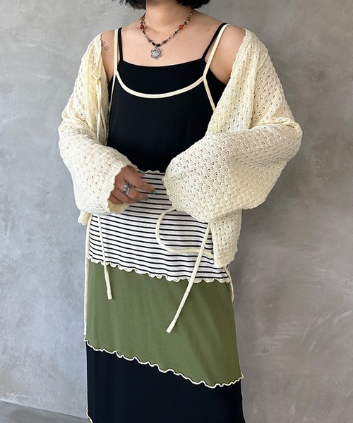 kutir（クティール）の「【セット着用可能】配色切り替えメローキャミワンピース（ワンピース・レディース・カーキ/杢グレー/ブルー・FREE）」の17枚目の写真