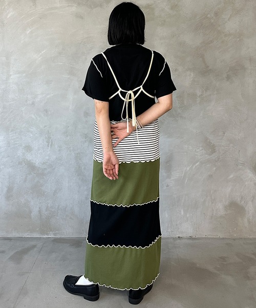 kutir（クティール）の「【セット着用可能】配色切り替えメローキャミワンピース（ワンピース・レディース・カーキ/杢グレー/ブルー・FREE）」の13枚目の写真