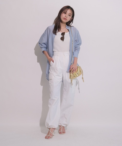 JUSGLITTY 今期　新作 リネンライクシアーシャツ JUSGLITTY 今期 新作 リネンライクシアーシャツ
