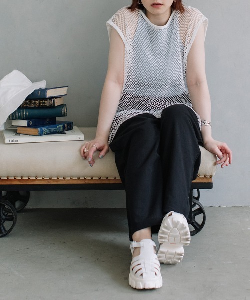 Flugge(フラッジー)の「multi way mesh tops/マルチウェイメッシュトップス(その他トップス・レディース・ピンク/ブラック/アイボリー・FREE)」の19枚目の写真