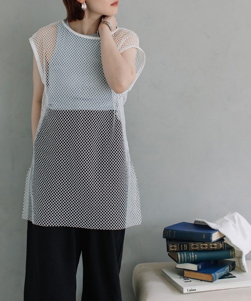 Flugge(フラッジー)の「multi way mesh tops/マルチウェイメッシュトップス(その他トップス・レディース・ピンク/ブラック/アイボリー・FREE)」の21枚目の写真