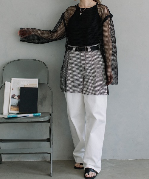 Flugge(フラッジー)の「multi way mesh tops/マルチウェイメッシュトップス(その他トップス・レディース・ピンク/ブラック/アイボリー・FREE)」の5枚目の写真