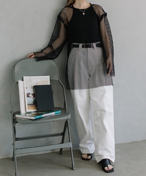 Flugge(フラッジー)の「multi way mesh tops/マルチウェイメッシュトップス(その他トップス・レディース・ピンク/ブラック/アイボリー・FREE)」の7枚目の写真