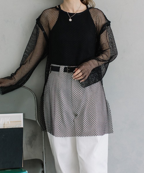 Flugge(フラッジー)の「multi way mesh tops/マルチウェイメッシュトップス(その他トップス・レディース・ピンク/ブラック/アイボリー・FREE)」の9枚目の写真