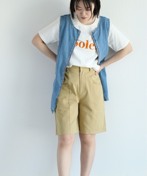 cepo(セポ)の「チノショートパンツ(チノパンツ・レディース・ブラック/ベージュ・M)」の3枚目の写真