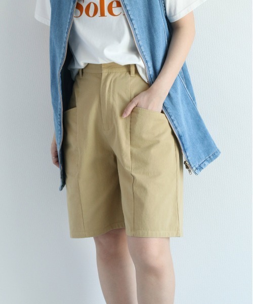 cepo(セポ)の「チノショートパンツ(チノパンツ・レディース・ブラック/ベージュ・M)」の4枚目の写真