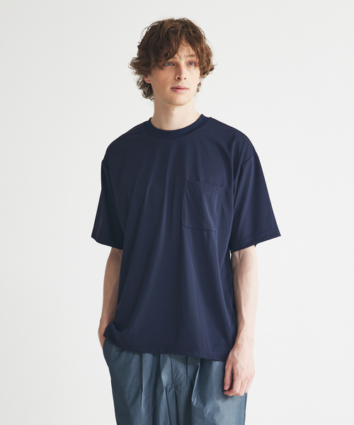 ABAHOUSE(アバハウス)の「【ドライタッチ 】ヘムラウンド 半袖 Tシャツ(Tシャツ/カットソー・メンズ・ライトブルー/チャコールグレー/ホワイト/ネイビー・48/46/44)」の4枚目の写真
