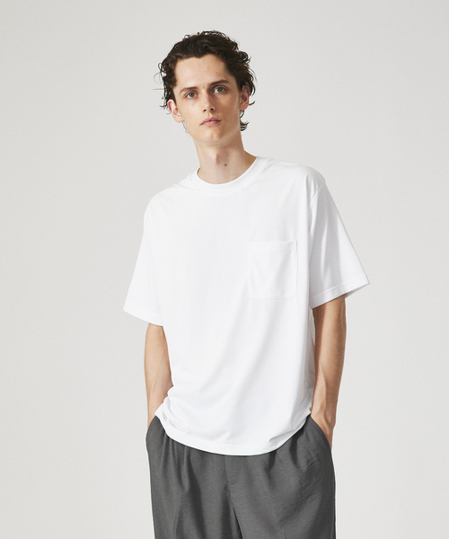 ABAHOUSE(アバハウス)の「【ドライタッチ 】ヘムラウンド 半袖 Tシャツ(Tシャツ/カットソー・メンズ・ライトブルー/チャコールグレー/ホワイト/ネイビー・48/46/44)」の6枚目の写真