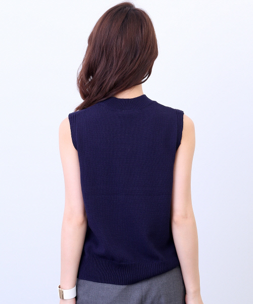 Rouge vif（ルージュヴィフ）の「ニットベスト（ニット/セーター・レディース・ネイビー/ホワイト/グレー・FREE）」の5枚目の写真
