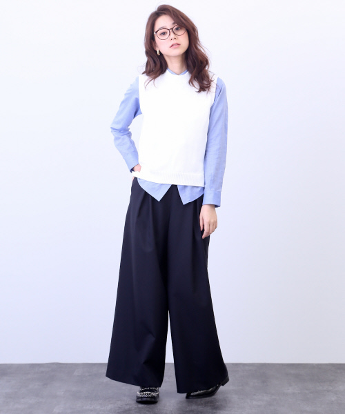 Rouge vif（ルージュヴィフ）の「ニットベスト（ニット/セーター・レディース・ネイビー/ホワイト/グレー・FREE）」の8枚目の写真