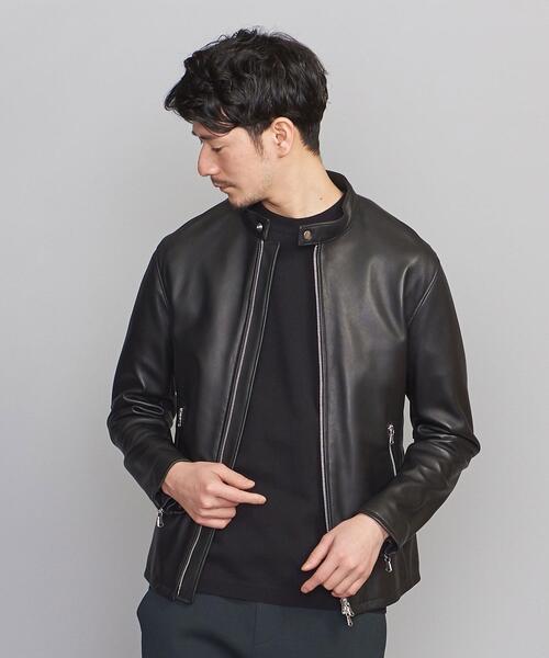 BEAUTY&YOUTH UNITED ARROWS(ビューティーアンドユースユナイテッドアローズ)の「【WEB限定】 シープ シングル ライダースジャケット(ライダースジャケット・メンズ・ブラック・L/M/S/XL)」の3枚目の写真