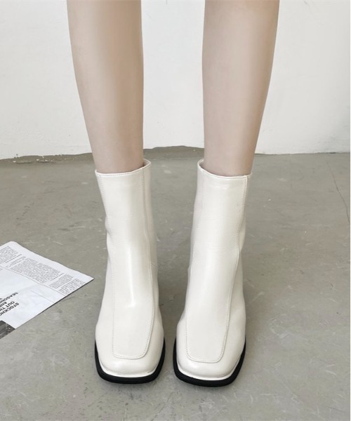 Burner(バーナー)の「【OKUOKU 0909】ショートブーツ oku-shoes-680961633199-50 MC(ブーツ・レディース・ホワイト/ブラック・38/39/36)」の2枚目の写真