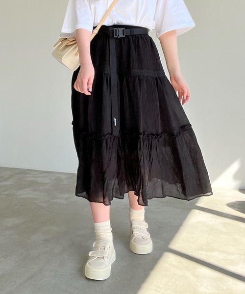 Nana(ナナ)の「ティアードスカート(スカート・レディース・ホワイト/ブラック・FREE)」の11枚目の写真