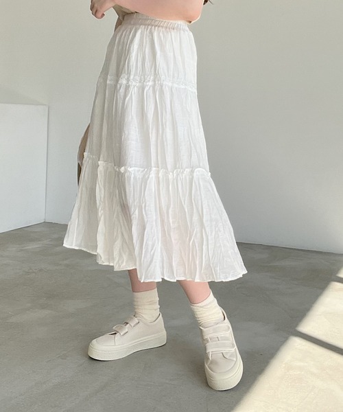 Nana(ナナ)の「ティアードスカート(スカート・レディース・ホワイト/ブラック・FREE)」の14枚目の写真