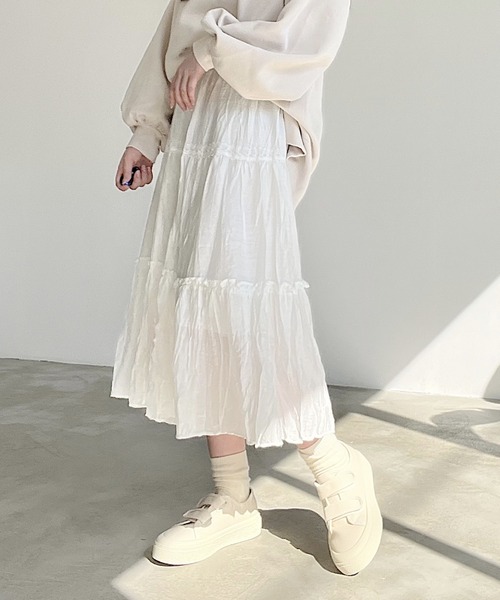 Nana(ナナ)の「ティアードスカート(スカート・レディース・ホワイト/ブラック・FREE)」の21枚目の写真