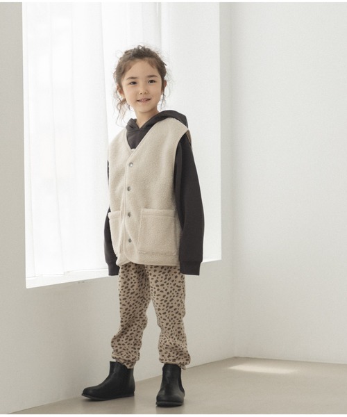 pairmanon（ペアマノン）の「【ママとおそろい】シープボア ベスト（ベスト・キッズ・モカ/ブラック/アイボリー・110/100/130/120/90/140/150）」の5枚目の写真