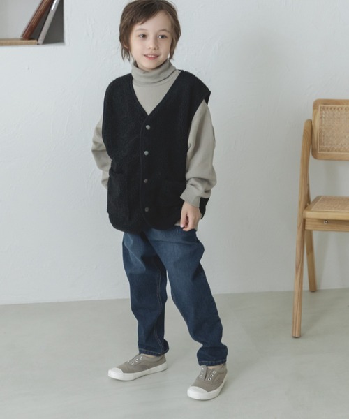 pairmanon（ペアマノン）の「【ママとおそろい】シープボア ベスト（ベスト・キッズ・モカ/ブラック/アイボリー・110/100/130/120/90/140/150）」の7枚目の写真
