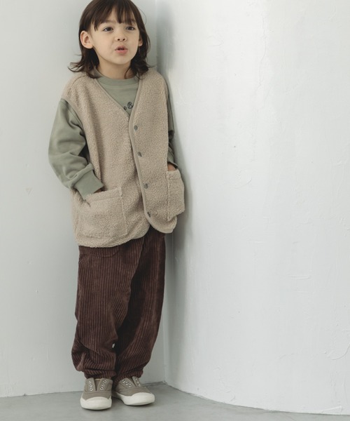 pairmanon（ペアマノン）の「【ママとおそろい】シープボア ベスト（ベスト・キッズ・モカ/ブラック/アイボリー・110/100/130/120/90/140/150）」の9枚目の写真