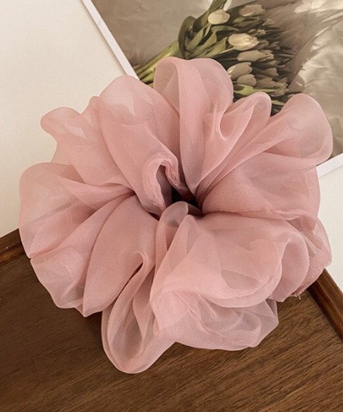 Mayree（メイリー）の「【float】シフォン シンプル  シュシュ（シュシュ・レディース・ピンク/ライトグレー/ライトベージュ/ホワイト/ブラック・FREE）」の8枚目の写真