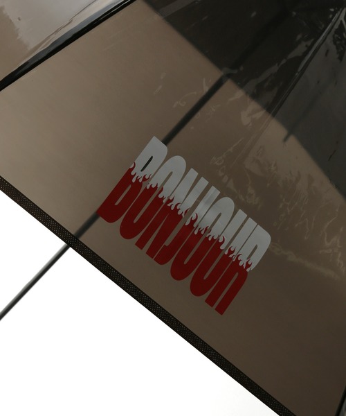 bonjour records（ボンジュールレコーズ）の「【Bonjour Records/ボンジュールレコード】FLAME LOGO UMBRELLA フレイムロゴアンブレラ（長傘・メンズ・ブラック/ホワイト・FREE）」の4枚目の写真