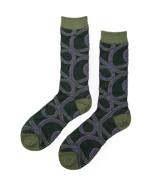 JNBY（ジェーエヌビーワイ）の「Art-pattern Nylon Socks（ソックス/靴下・レディース・ベージュ/グリーン/ブラック・ONE SIZE）」の3枚目の写真
