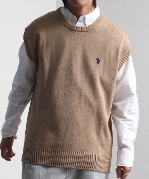 POLO ニットベスト セール】【U.S. POLO ASSN./ユーエスポロアッスン】ワンポイント
