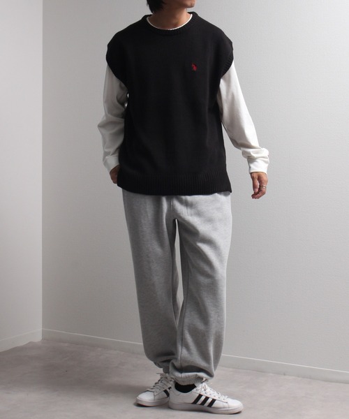 U.S. POLO ASSN.（ユーエスポロアッスン）の「【U.S. POLO ASSN./ユーエスポロアッスン】ワンポイント刺繍 クルーニットベスト（ベスト・メンズ・ブラック/ベージュ/アイボリー/グリーン/ネイビー/イエロー系その他・LL/M/L）」の10枚目の写真