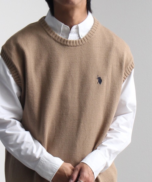 U.S. POLO ASSN.（ユーエスポロアッスン）の「【U.S. POLO ASSN./ユーエスポロアッスン】ワンポイント刺繍 クルーニットベスト（ベスト・メンズ・ブラック/ベージュ/アイボリー/グリーン/ネイビー/イエロー系その他・LL/M/L）」の13枚目の写真