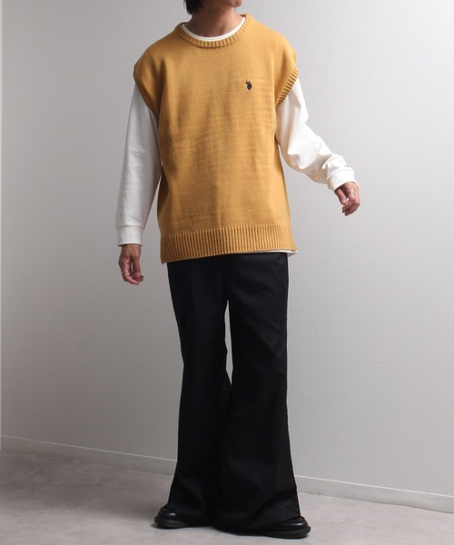 U.S. POLO ASSN.（ユーエスポロアッスン）の「【U.S. POLO ASSN./ユーエスポロアッスン】ワンポイント刺繍 クルーニットベスト（ベスト・メンズ・ブラック/ベージュ/アイボリー/グリーン/ネイビー/イエロー系その他・LL/M/L）」の20枚目の写真