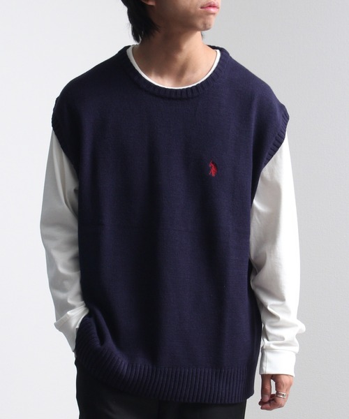 U.S. POLO ASSN.（ユーエスポロアッスン）の「【U.S. POLO ASSN./ユーエスポロアッスン】ワンポイント刺繍 クルーニットベスト（ベスト・メンズ・ブラック/ベージュ/アイボリー/グリーン/ネイビー/イエロー系その他・LL/M/L）」の21枚目の写真