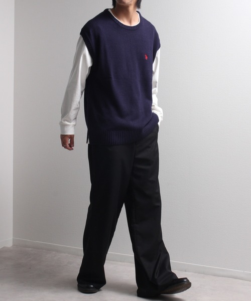 U.S. POLO ASSN.（ユーエスポロアッスン）の「【U.S. POLO ASSN./ユーエスポロアッスン】ワンポイント刺繍 クルーニットベスト（ベスト・メンズ・ブラック/ベージュ/アイボリー/グリーン/ネイビー/イエロー系その他・LL/M/L）」の22枚目の写真