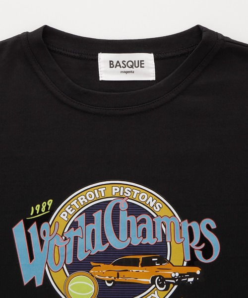 BASQUE magenta（バスクマゼンタ）の「ヴィンテージカーロゴデザインビッグシルエットロンT（Tシャツ/カットソー・レディース・ホワイト/ブラック・FREE）」の17枚目の写真