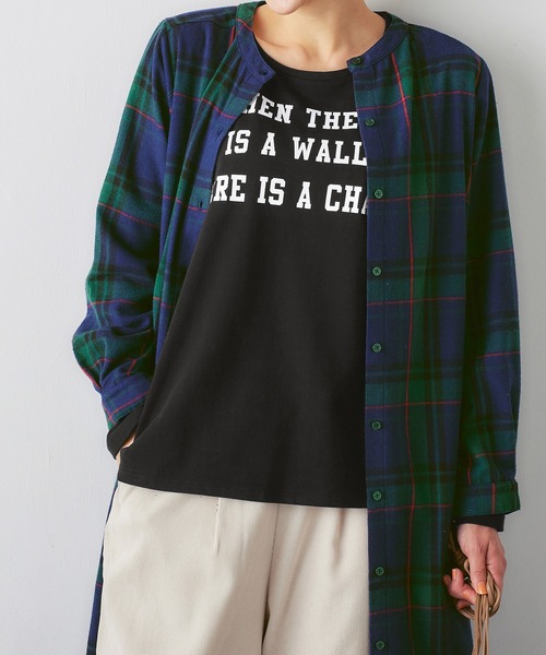Viola e Viola（ヴィオラエヴィオラ）の「あったか綿１００％ロゴＴシャツ（Tシャツ/カットソー・レディース・ブラック/モカ/ホワイト・LL/L/M/3L）」の15枚目の写真