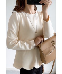 【ZOZO限定】スカラップペプラムトップス