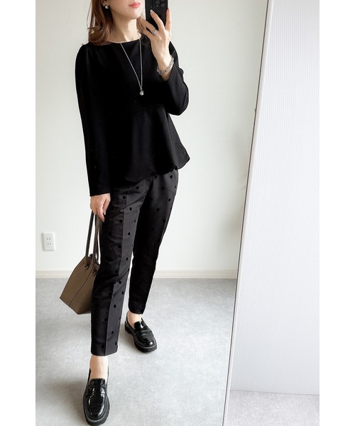 &. NOSTALGIA（アンドドットノスタルジア）の「【ZOZO限定】スカラップペプラムトップス（Tシャツ/カットソー・レディース・ブラック/アイボリー・FREE）」の19枚目の写真