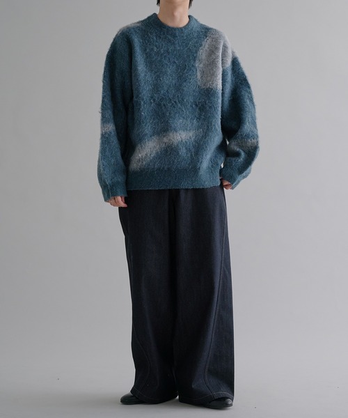 epnok(エプノック)の「アブストラクトルーズニット(ニット/セーター・メンズ・ネイビー/ブラック/ブラウン/カーキ/ライトブルー/グレー/アッシュブラウン/レッド/ピンク系1/ブラック系1/グレー系1/ベージュ/ライトグレー・SMALL/MEDIUM/LARGE)」の15枚目の写真