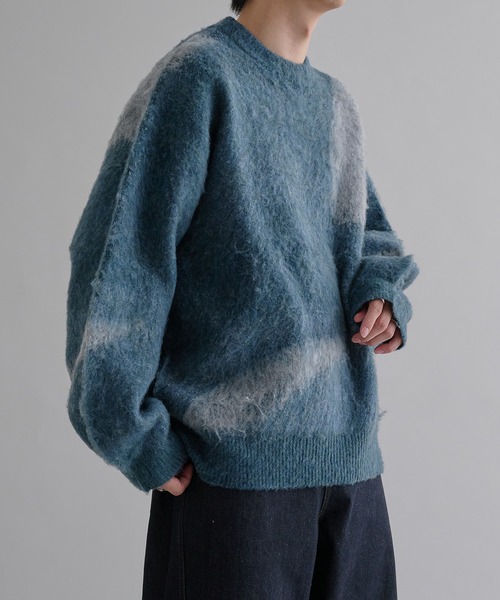 epnok(エプノック)の「アブストラクトルーズニット(ニット/セーター・メンズ・ネイビー/ブラック/ブラウン/カーキ/ライトブルー/グレー/アッシュブラウン/レッド/ピンク系1/ブラック系1/グレー系1/ベージュ/ライトグレー・SMALL/MEDIUM/LARGE)」の14枚目の写真